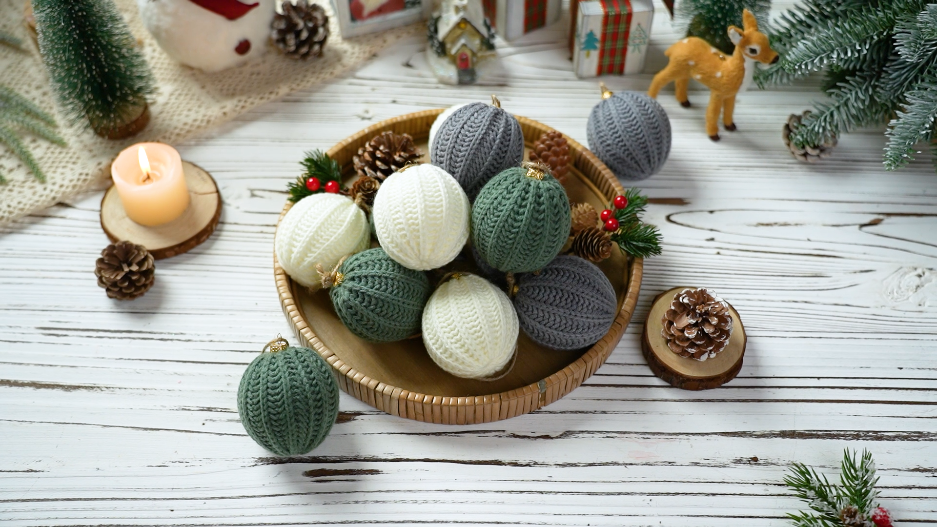 Amazon.com: VioraWhite 12 Pcs Neutral Christmas Ornaments, 3.15